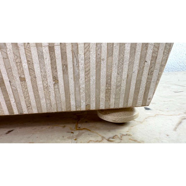 Large Handcrafted Travertine Dresser Box After Maitland Smith For Sale - Image 9 of 10