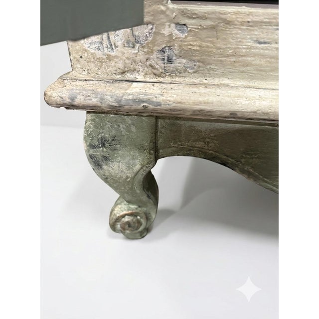 Stone Gray French Country Hand Painted Armoire For Sale - Image 8 of 11