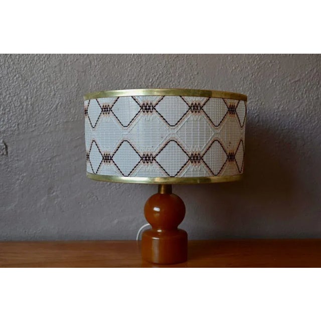 Vintage Brown Glass Table Lamp, 1970s For Sale - Image 6 of 9