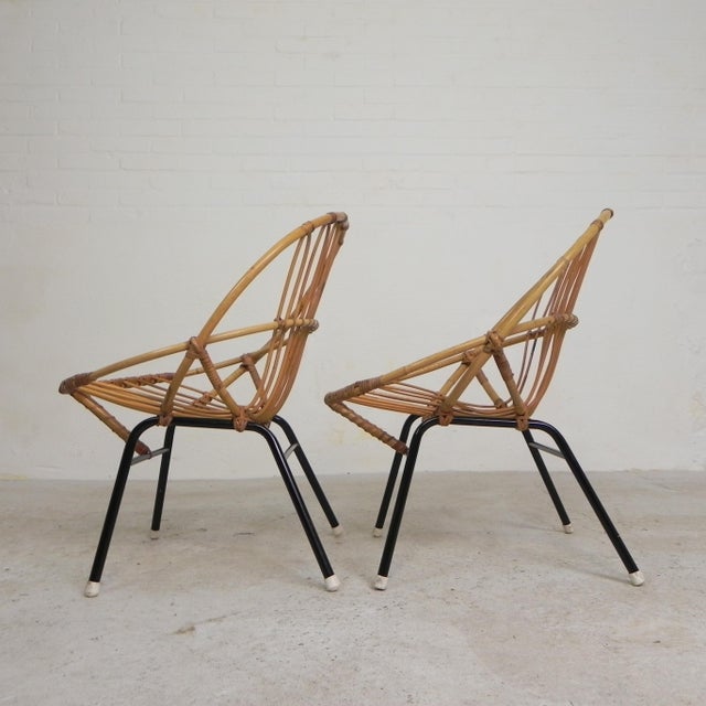 Rattan, Bamboo Childrens Chairs from Rohe Noordwold,e 1950s, Set of 2 For Sale - Image 18 of 18