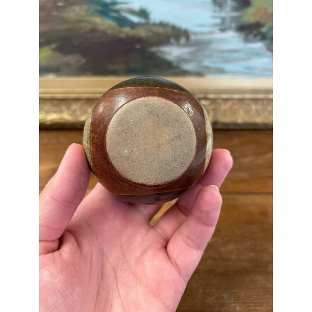 Mid-Century Modern Vintage Mid Century Modern Studio Pottery Bowl With Earth Tone Glaze For Sale - Image 3 of 10