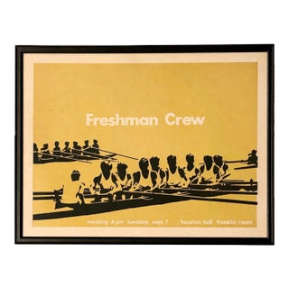 Vintage University of Pennsylvania Freshman Crew Rowing Framed Poster For Sale