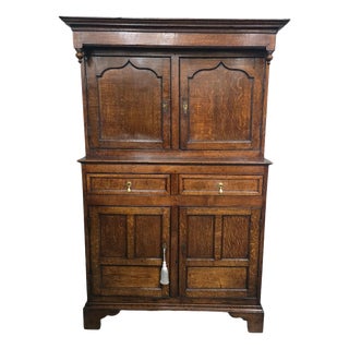 Georgian Oak Court Cupboard For Sale