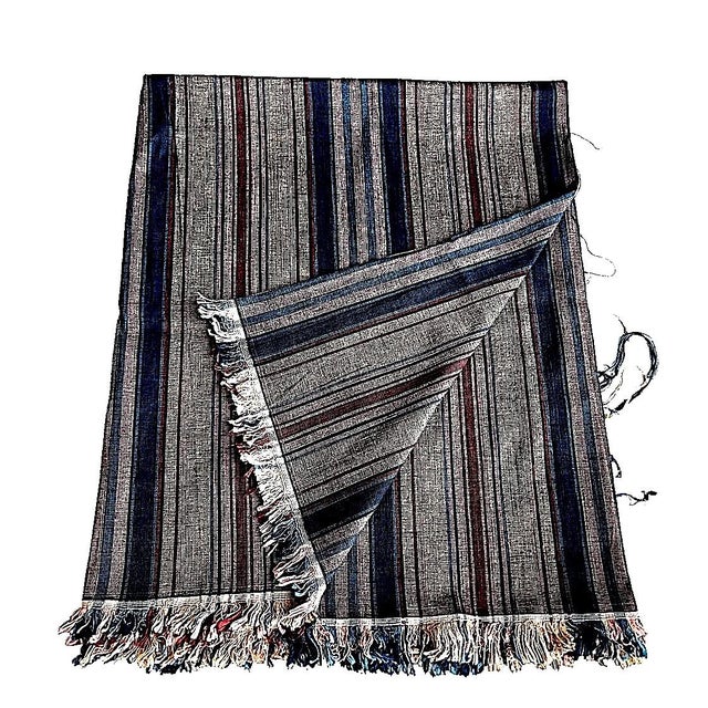 Offered is 2.67 yards/96" of thick 4 ply Thai Silk in a deep Steel Gray with sharp Navy Blue, Plum, Amethyst and...