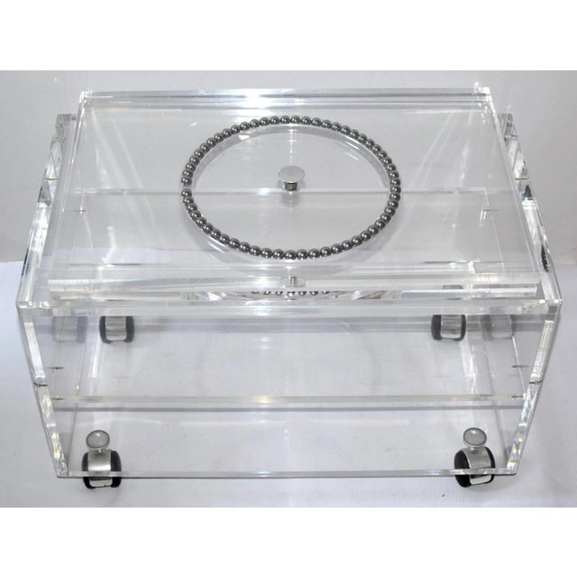 Acrylic Glass Side Table in the Style of Charles Hollis, 1970s For Sale - Image 3 of 8