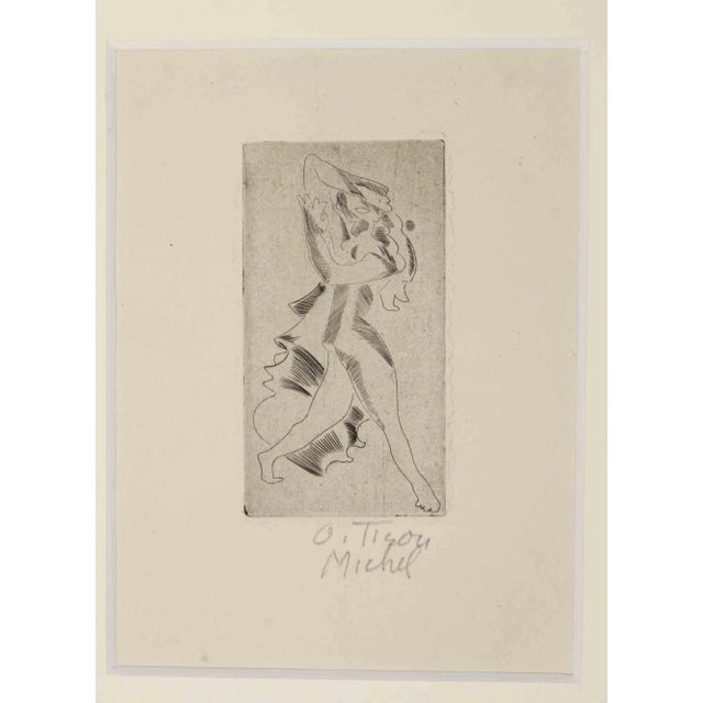 Modern Unknown, Figure, Original Etching, 1950s For Sale - Image 3 of 3