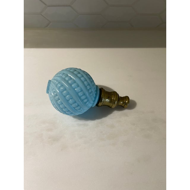 Antique Victorian French Light Blue Hobnail Newel Post Finial For Sale In Philadelphia - Image 6 of 6