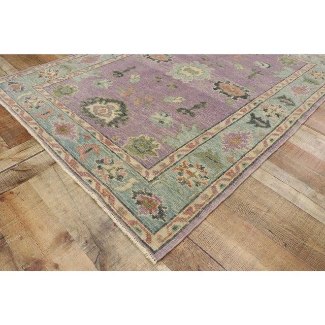 Textile Turkish Oushak Rug - 04'02 X 05'10 For Sale - Image 7 of 10