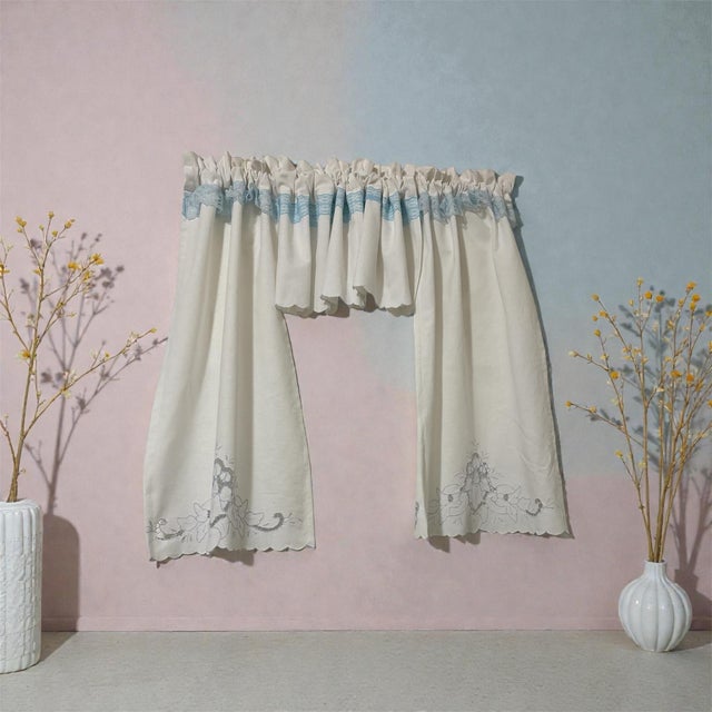 Upcycled Cafe Curtains Set of 3 Pieces Handmade New For Sale - Image 10 of 10