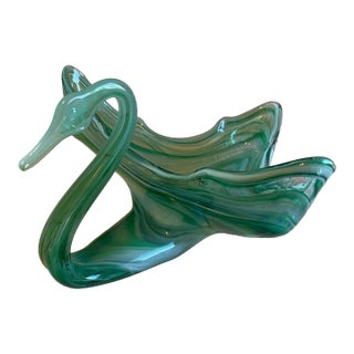Vintage Mid-Century Murano Glass Swan-Shaped Centerpiece For Sale