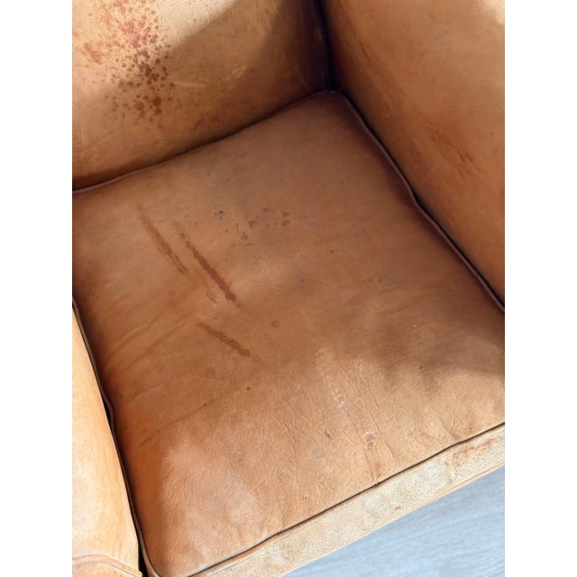Vintage Pair of French Leather Moustache Chairs For Sale - Image 15 of 18