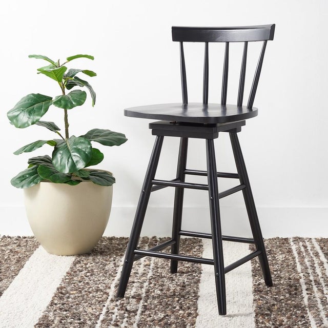 Ideal For Elevated Classic-Contemporary Or Country-Chic Dining Spaces, This Swivel Counter Stool Emanates Warm Pastoral...