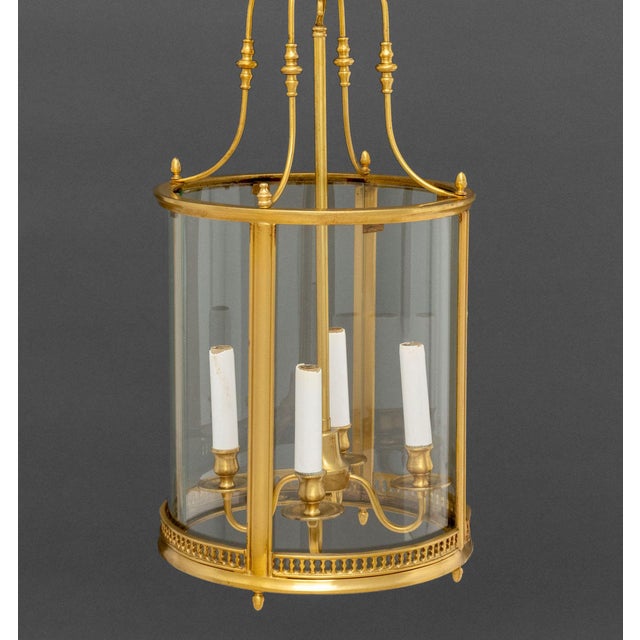 Regency Style Gilt Brass Hanging Lanterns, Pair For Sale - Image 4 of 16