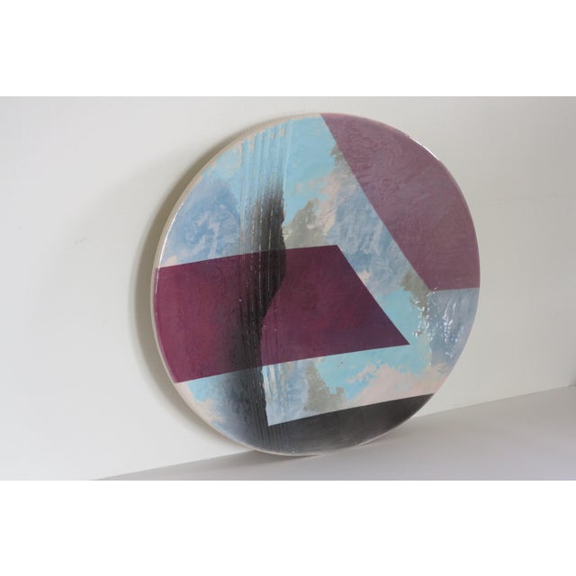 Mid-Century Modern 1980s Memphis Style Bold Cubist Geometric Platter For Sale - Image 3 of 7