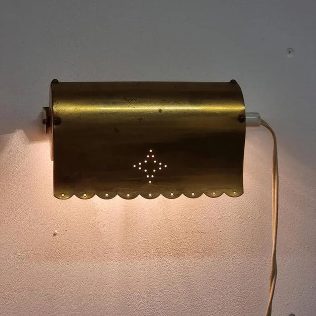 Antique Scandinavian Wall Lights in Brass with Star Pattern, 1950s, Set of 2 For Sale - Image 9 of 13