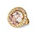 Mid 20th Century 14k Yellow Gold Kunzite Diamond Cocktail Engagement Ring Estate, Size 6.5 For Sale - Image 4 of 4