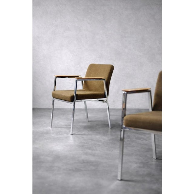 Textile Mid-Century Modern German Brown Conference Chair from Drabert, 1970s For Sale - Image 7 of 18