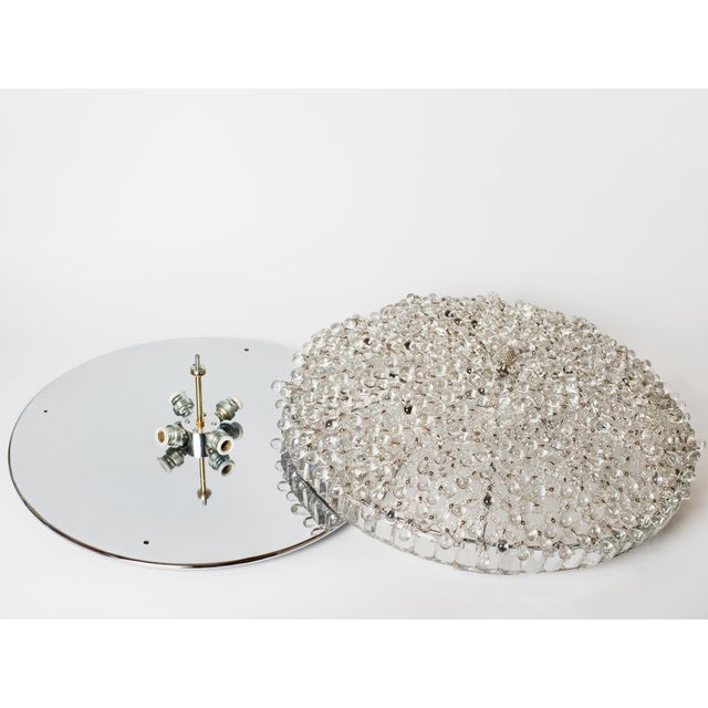 1960s Austrian Palwa / Kalmar Style Crystal Flush Mount Plafond Chandelier For Sale - Image 4 of 11
