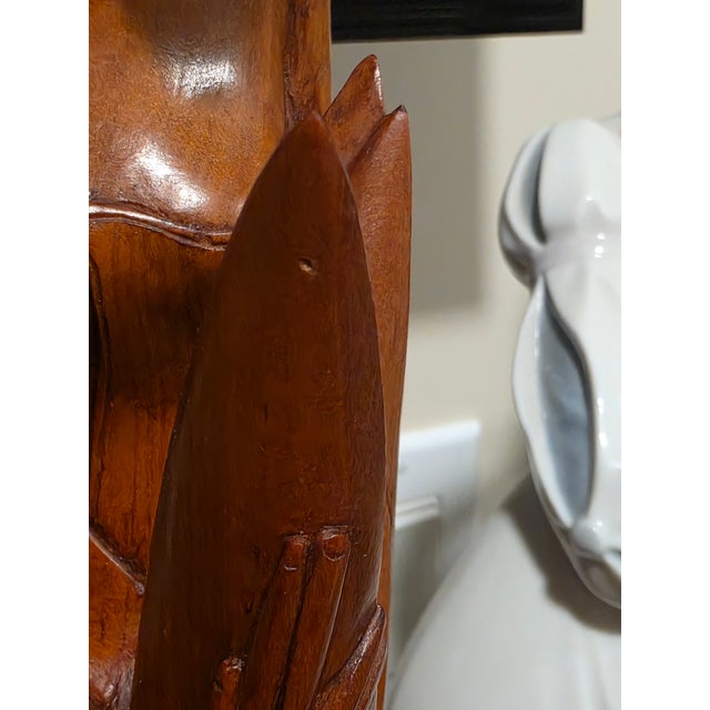 Vintage 21" Balinese Modernist "Lone Warrior" Wood Sculpture – Klungkung School For Sale - Image 11 of 12