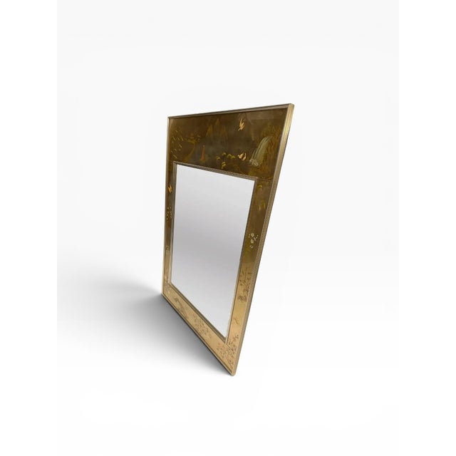 1980s 1980s LaBarge Chinoiserie Églomisé Mirror For Sale - Image 5 of 10
