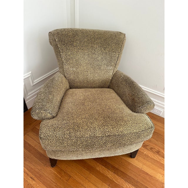 2000 - 2009 Animal Print Accent Chair and Ottoman For Sale - Image 5 of 10