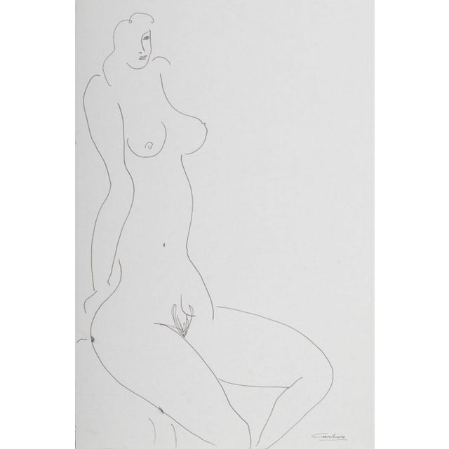 Norman Carton Nude Woman Ink on Paper, 8 For Sale - Image 9 of 11