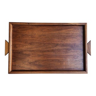 1950s Handcrafted Danish Teak Wood Valet or Bar Tray For Sale