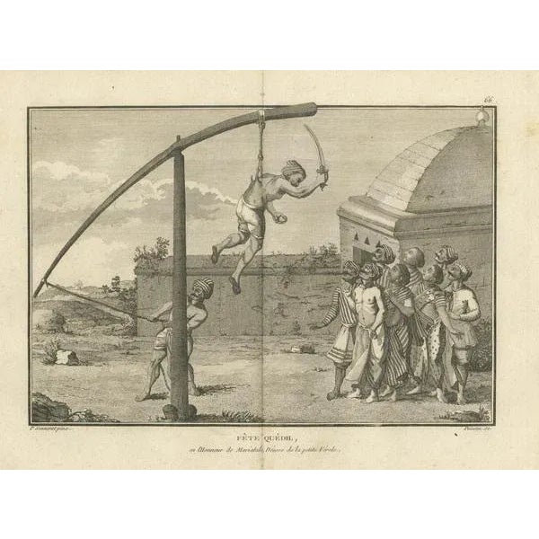 Sonnerat, Hindu Hook-Swinging Ceremony in Honor of Mariamman, 1806, Engraving For Sale - Image 10 of 10