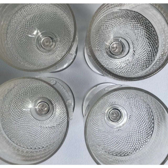 Transparent Circa 1900 Eapg Stemmed "Dew Drop" Glasses- Set of 4 For Sale - Image 8 of 12