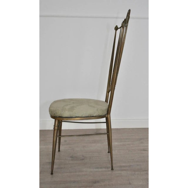 Metal Mid-Century Hollywood Regency Style Brass Side Chair For Sale - Image 7 of 7