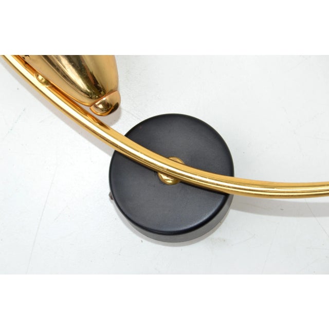 Maison Lunel Mirror Image Sconces Brass Steel & Opaline Shade France 1960 - Pair For Sale - Image 10 of 13