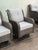 Wood Outdoor Porch Glider Swivel Chairs, Pair For Sale - Image 7 of 12