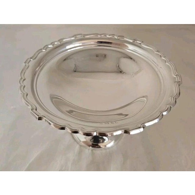 A fine early 20th-century sterling silver cake compotier, tazza or bon bon dish by William Aitken, fully hallmarked in...