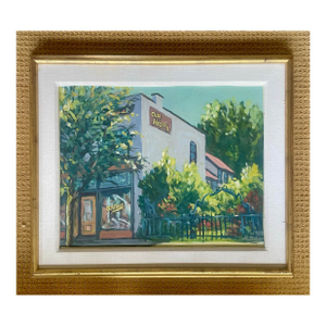 "Our House" Impressionist Oil Painting by Harold Dodge, 1980s, Framed