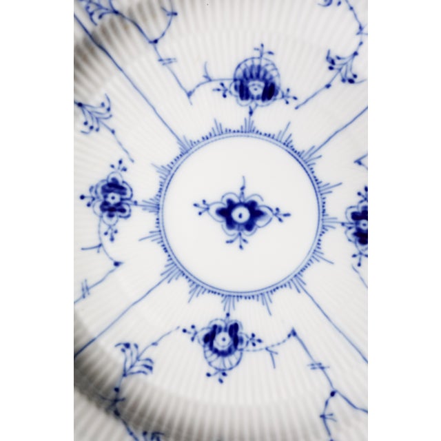 1920s Royal Copenhagen Blue Fluted Full Lace Dinner Plate No 1084 For Sale In New York - Image 6 of 13