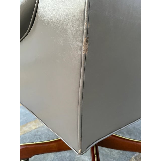 Late 20th Century Traditional Wingback Executive Chair From Leathercraft For Sale - Image 5 of 13