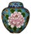 Vintage Cloisonné Enamel Ginger Jar With Peony Motif - Blue Ground For Sale