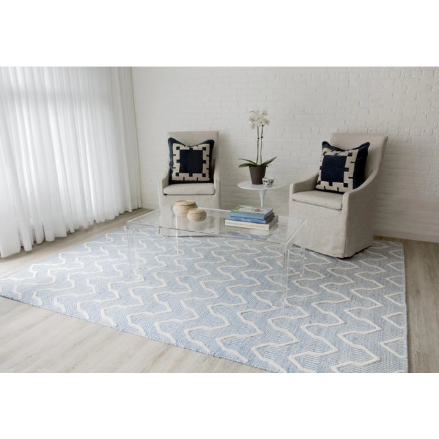 Erin Gates by Momeni Langdon Prince Blue Hand Woven Wool Area Rug - 5′ × 8′ For Sale In Atlanta - Image 6 of 7