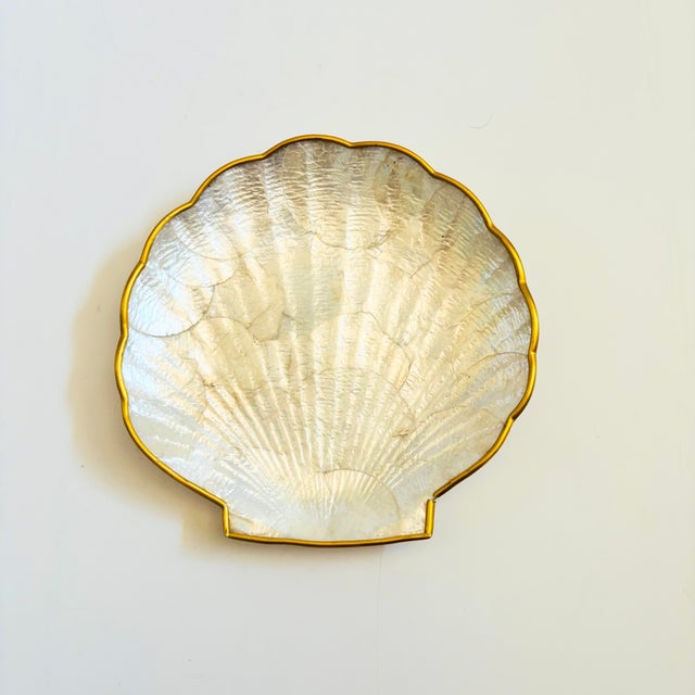 Nautical Vintage Capiz Shell Tray For Sale - Image 3 of 10