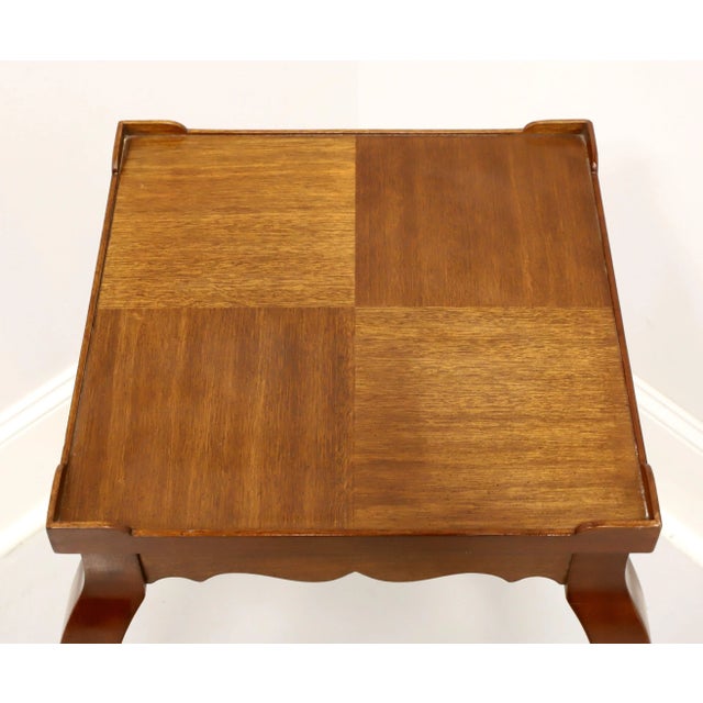 Late 20th Century Hekman Walnut Inlaid Parquetry Square French Louis XV Accent Table For Sale - Image 5 of 8
