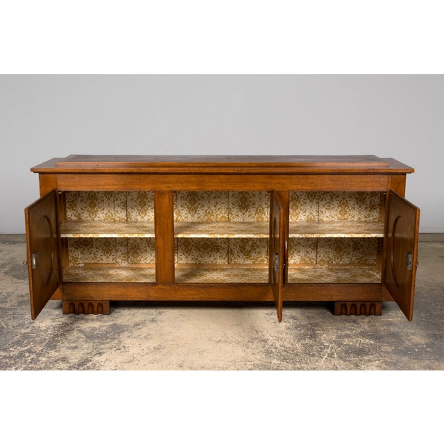 1940s 1940s French Art Deco Brutalist Oak Sideboard in the Style of Charles Dudouyt For Sale - Image 5 of 16