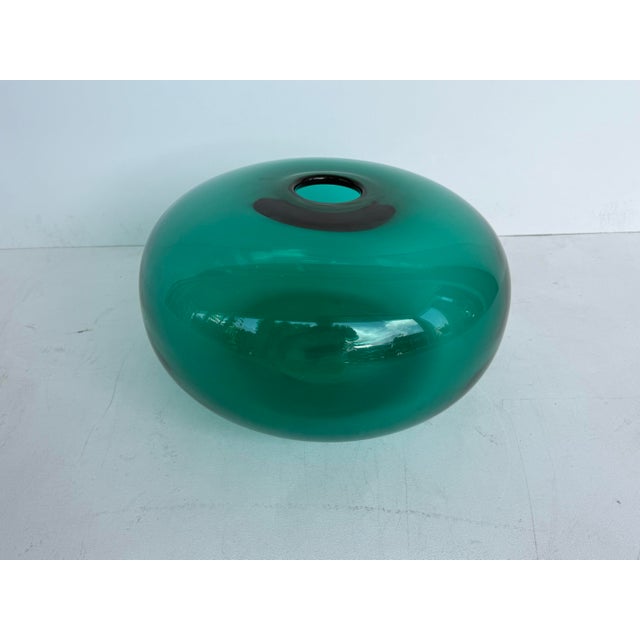 Vintage Art Glass Green Bowl For Sale In Miami - Image 6 of 7