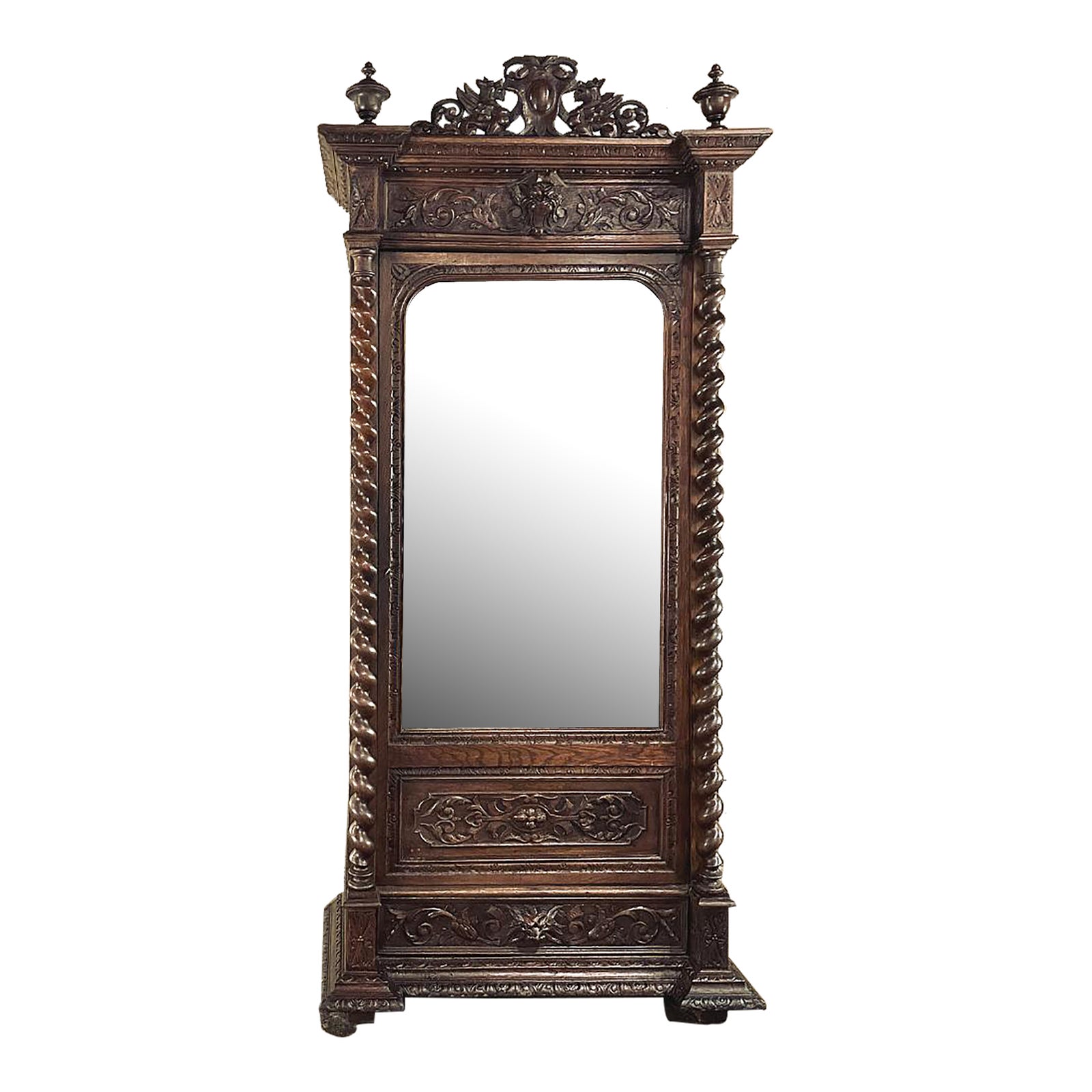 19th Century French Renaissance Barley Twist Armoire | Chairish