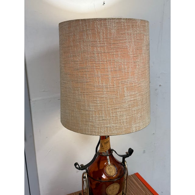 Amber Vintage B & B Dom Benedictine Liquor Bottle + Pour Stand Table Lamp For Sale - Image 8 of 12