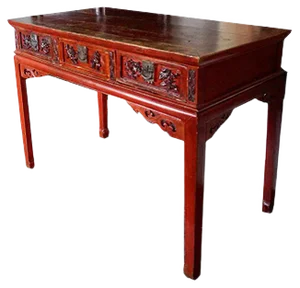19th Century Red Lacquer Chinese Table