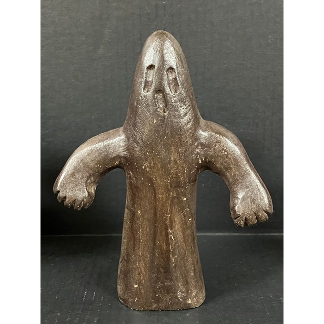 Set of Four Folk Art Carved Wooden Ghost Sculpture For Sale In New York - Image 6 of 9