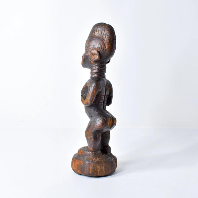 Brown Early 20th Century Yoruba Ibeji Female Miniature Figure Nigeria For Sale - Image 8 of 14