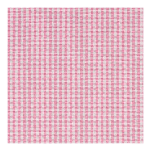 Sample - Schumacher Barnet Cotton Check Fabric in Blush For Sale