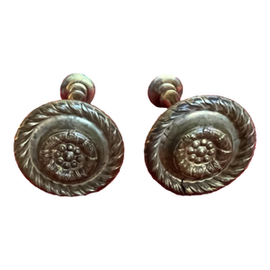 Antique Early 19th Century American Federal Neoclassical Brass Mirror Supports or Drapery Curtain Tie Backs 1810 - 1820 - A Pair