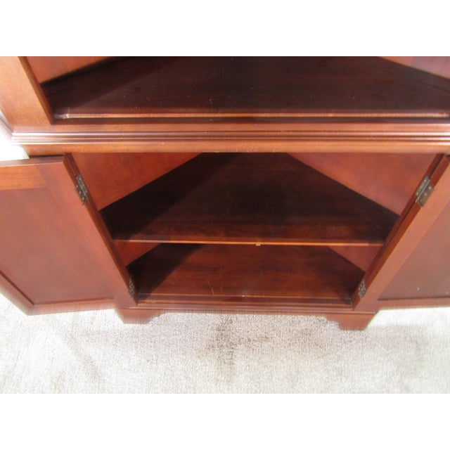 Wood Henkel Harris Solid Mahogany Twelve Pane Corner China Cabinet For Sale - Image 7 of 10
